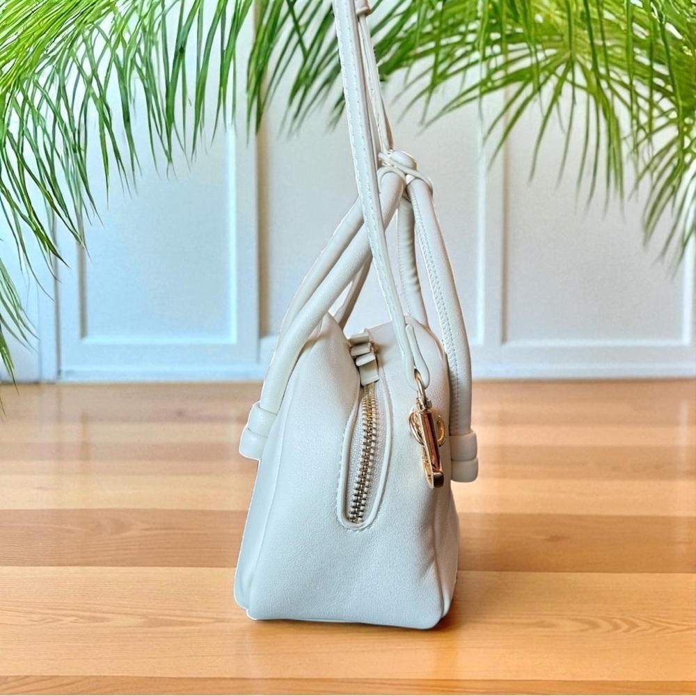 Anthropologie White Mini Top Handle Crossbody Bag – Gold Hardware - Picture 4 of 16